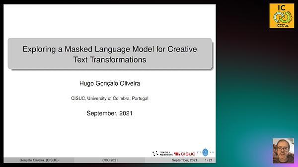 Exploring a Masked Language Model for Creative TextTransformation