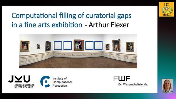 Computational filling of curatorial gaps in a fine arts exhibition