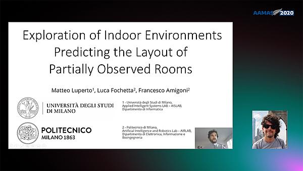 Exploration of Indoor Environments Predicting the Layout of Partially Observed Rooms