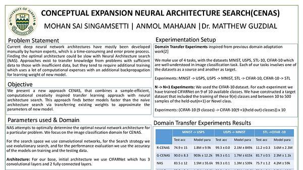 Conceptual Expansion Neural Architecture Search (CENAS)