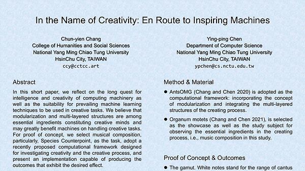 In the Name of Creativity: En Route to Inspiring Machines