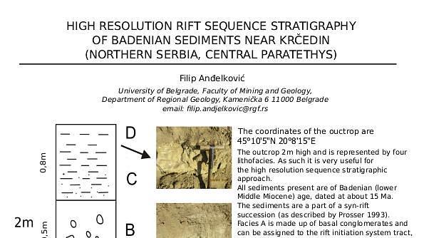 High resolution rift sequence stratigraphy of Badenian sediments near Krčedin (Northern Serbia, Central Paratethys)
