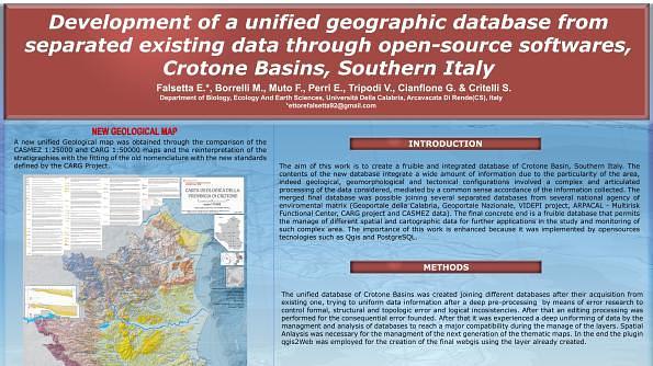 Development of a unified geographic database from separated existing data through open-source softwares, Crotone Basin, Southern Italy