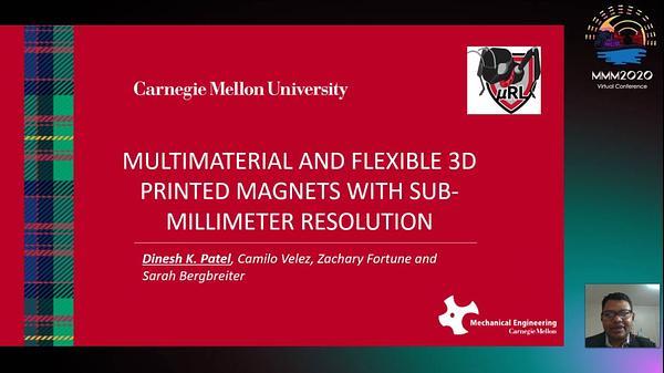 Multimaterial and flexible 3D printed magnets with sub-millimeter resolution