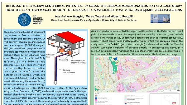 Defining the shallow geothermal potential by using the seismic microzonation data: a case study from the Southern Marche Region to encourage a sustainable post 2016-earthquake reconstruction