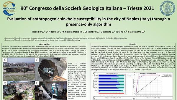 Evaluation of anthropogenic sinkhole susceptibility in the city of Naples (Italy) through a presence-only algorithm