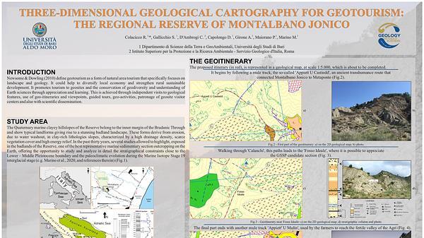 Three-dimensional geological cartography for geotourism: the Regional Reserve of Montalbano Jonico