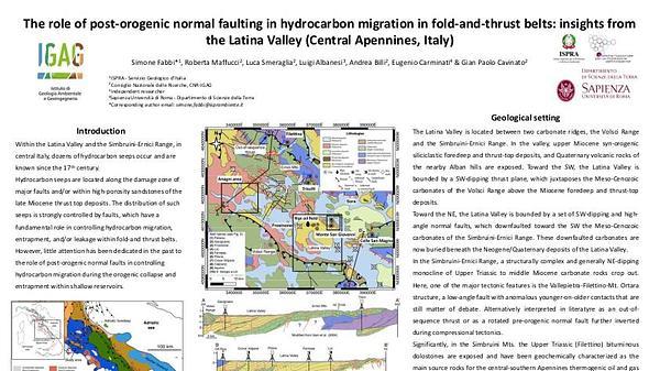 The role of post-orogenic normal faulting in hydrocarbon migration in fold-and-thrust belts: insights from the Latina Valley (central Apennines, Italy)