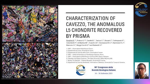 Characterization of Cavezzo, the anomalous L5 chondrite recovered by PRISMA