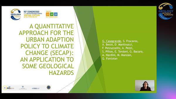 A quantitative approach for the urban adaptation policy to climate change (SECAP): an application to some geological hazards
