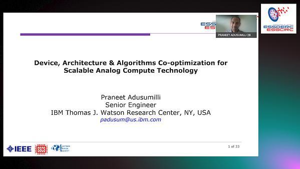 Device, Architecture, and Algorithms Co-optimization for Scalable Analog Compute Technology