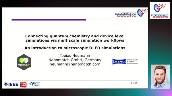 Connecting quantum chemistry and device level simulations via multiscale simulation workflows