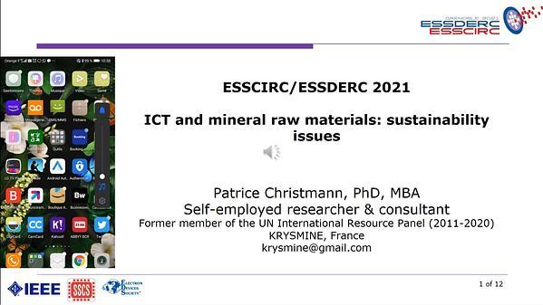 ICT and mineral raw materials: sustainability issues