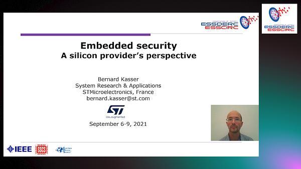 Embedded security: A silicon provider's perpective