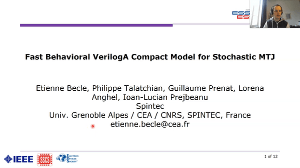 Fast Behavioral VerilogA Compact Model for Stochastic MTJ