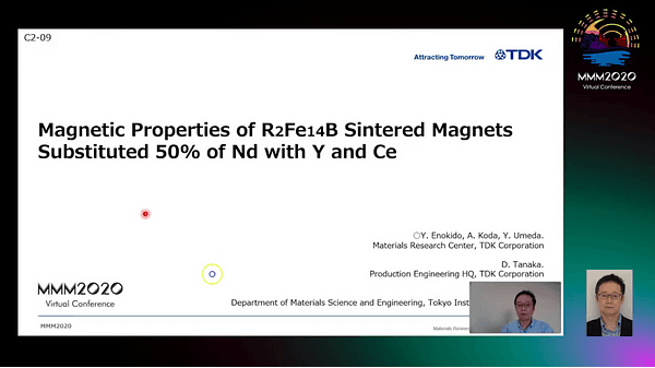 Magnetic Properties of R2Fe14B Sintered Magnets Substituted 50 at Substitution of Nd with Y and Ce