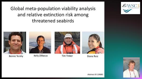 Global meta-population viability analysis determines relative extinction risk among threatened seabirds