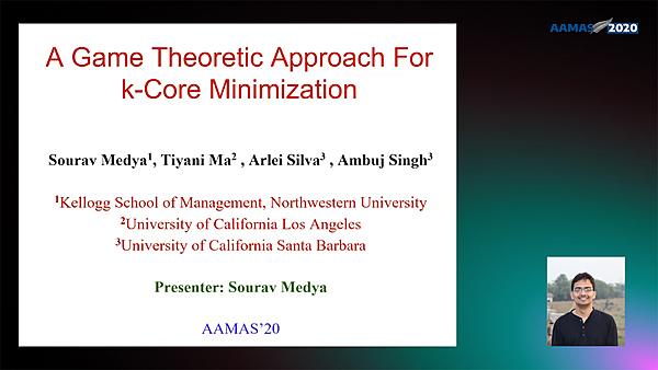 A Game Theoretic Approach For k-Core Minimization