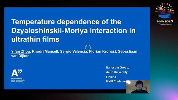 Temperature dependence of the Dzyaloshinskii-Moriya interaction in ultrathin films