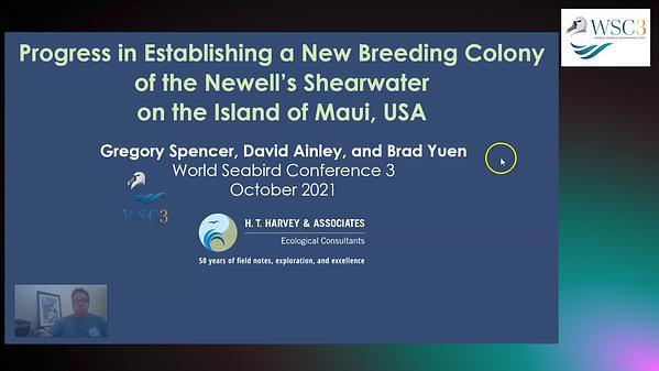 Progress in Establishing a New Breeding Colony of the Newell's Shearwater on the Island of Maui