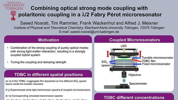 Combining optical strong mode coupling with polaritonic coupling in a λ/2 Fabry Pérot microresonator