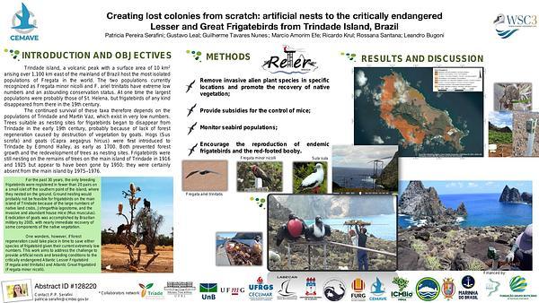 Creating lost colonies from scratch: artificial nests to the critically endangered Lesser and Great Frigatebirds from Trindade Island, Brazil