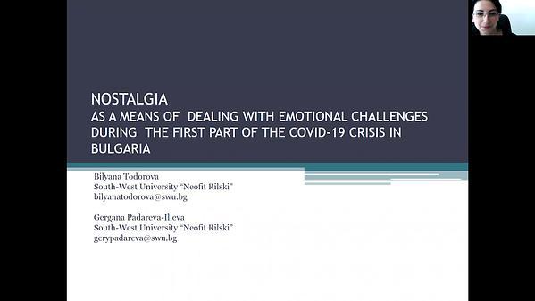 Nostalgia as a means of dealing with emotional challenges during the first part of the COVID-19 crisis in Bulgaria Cultural Studies