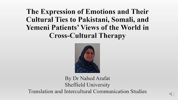 The expression of emotions and their cultural ties to Pakistani, Somali and Yemeni patients' views of the world in cross-cultural therapy