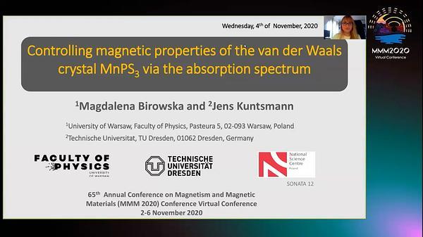 Controlling magnetic properties of the van der Waals crystal MnPS3 via the absorption spectrum.