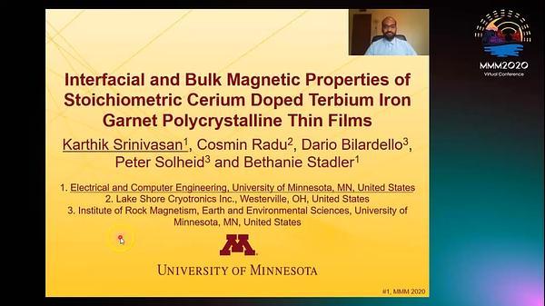 Interfacial and Bulk Magnetic Properties of Stoichiometric Cerium Doped Terbium Iron Garnet Polycrystalline Thin Films