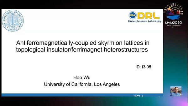 Antiferromagnetically-coupled skyrmion lattices in topological insulator/ferrimagnet heterostructures