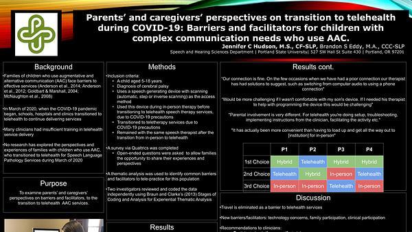 Parents’ and caregivers' perspectives on transition to tele-AAC during COVID-19