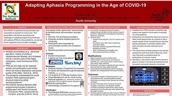 Adapting Aphasia Programming in the Age of COVID-19