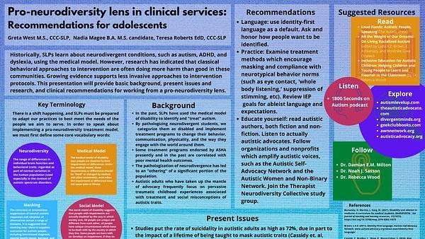 Pro-neurodiversity Lens in Clinical Services: Recommendations for Adolescents