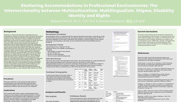 Stuttering Accommodations in Professional Environments: The Intersectionality between Multiculturalism, Multilingualism, Stigma, Disability Identity and Rights
