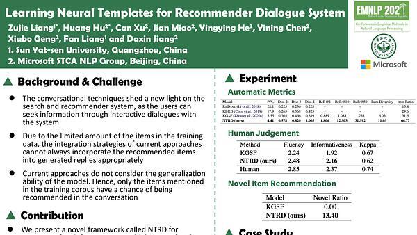 Learning Neural Templates for Recommender Dialogue System