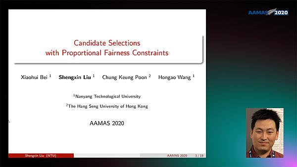 Candidate Selections with Proportional Fairness Constraints