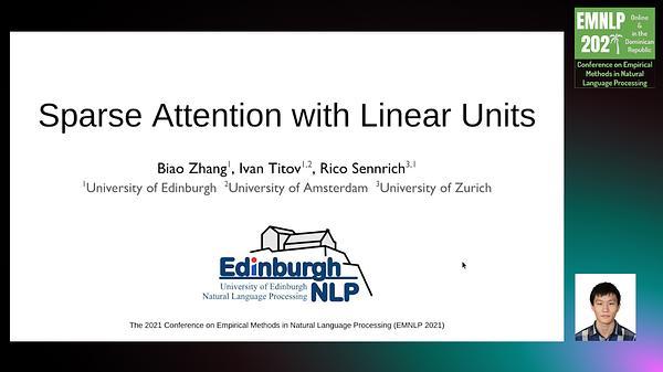 Sparse Attention with Linear Units
