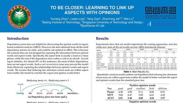To be Closer: Learning to Link up Aspects with Opinions