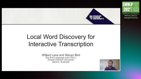 Local Word Discovery for Interactive Transcription