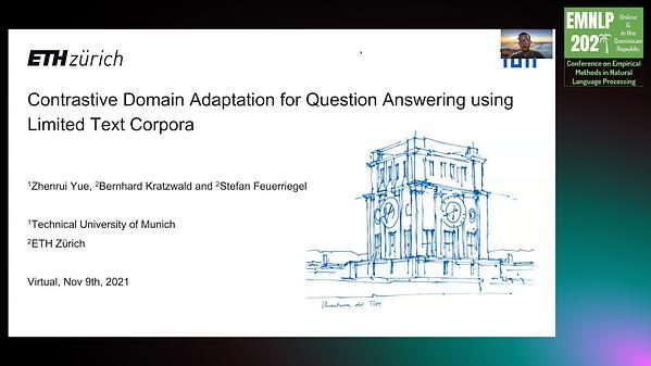 Contrastive Domain Adaptation for Question Answering using Limited Text Corpora