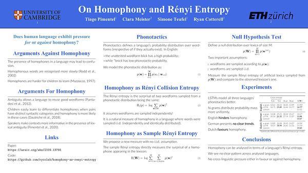 On Homophony and Rényi Entropy