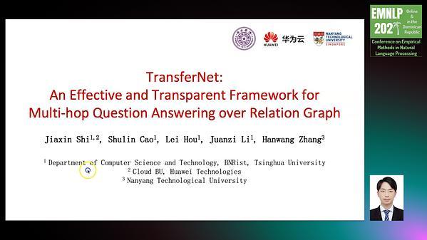 TransferNet: An Effective and Transparent Framework for Multi-hop Question Answering over Relation Graph