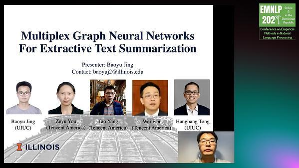 Multiplex Graph Neural Network for Extractive Text Summarization