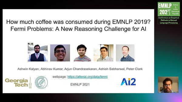 How much coffee was consumed during EMNLP 2019? Fermi Problems: A New Reasoning Challenge for AI