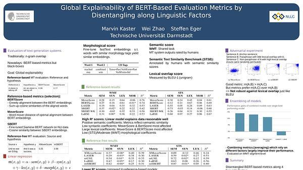 Global Explainability of BERT-Based Evaluation Metrics by Disentangling along Linguistic Factors