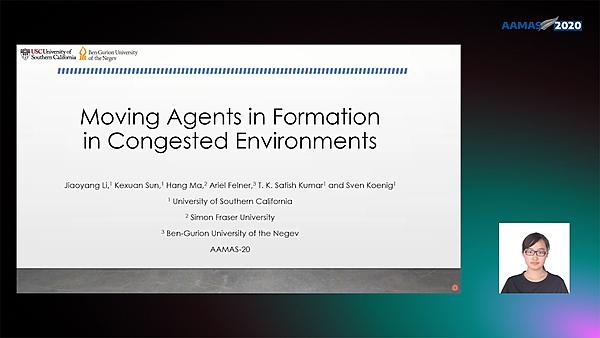 Moving Agents in Formation in Congested Environments