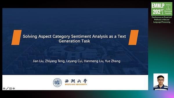 Solving Aspect Category Sentiment Analysis as a Text Generation Task