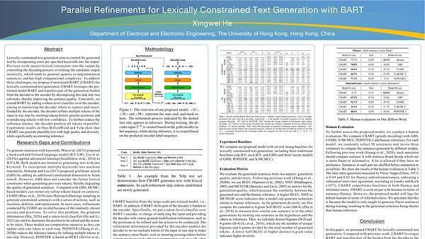 Parallel Refinements for Lexically Constrained Text Generation with BART