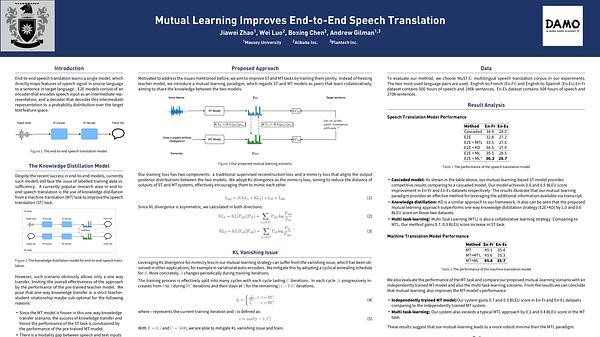 Mutual-Learning Improves End-to-End Speech Translation